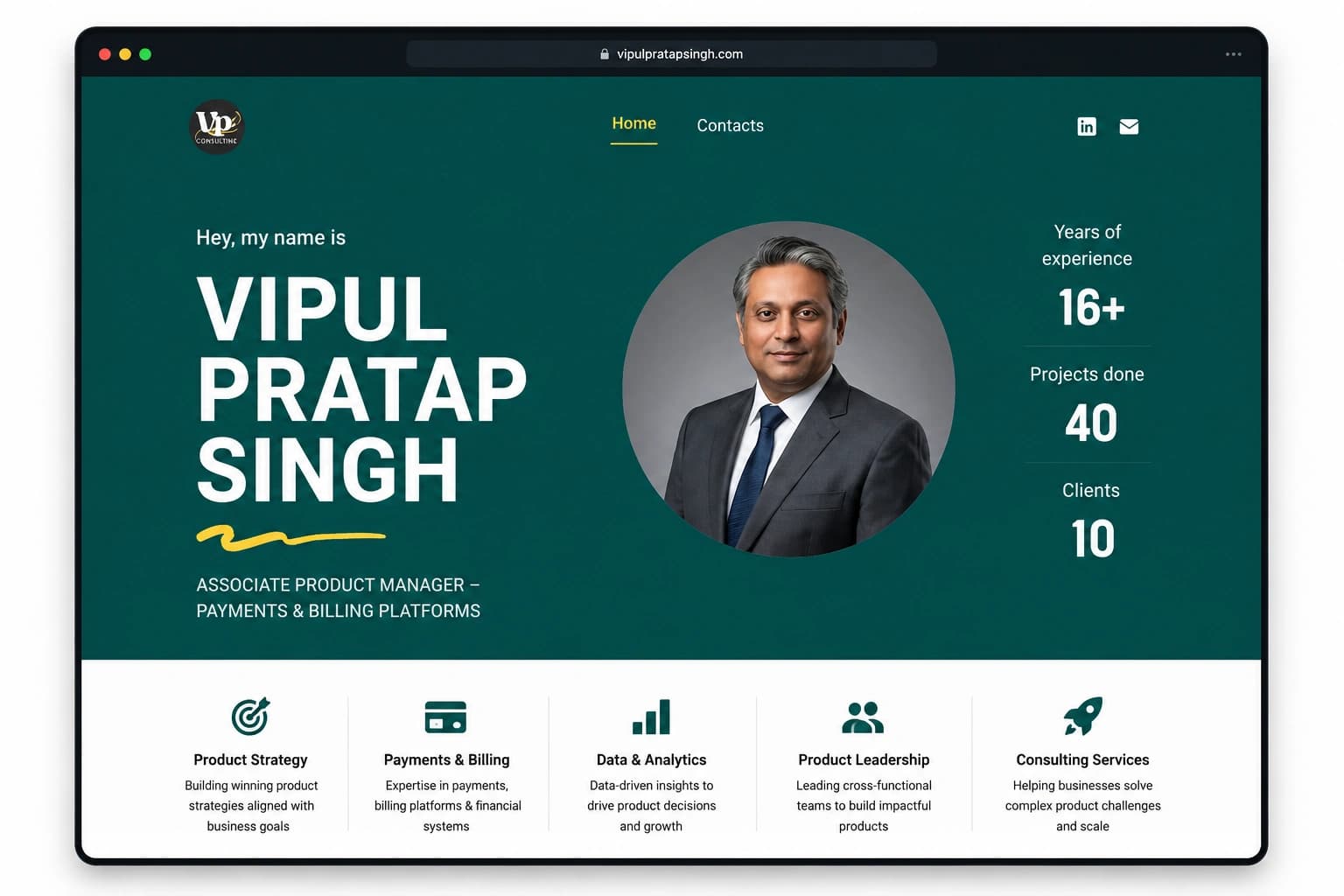 Executive Personal Brand Website for Product Management Leader